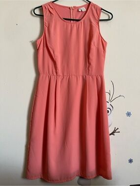 Japna Orange Coral Salmon A-line Dress Juniors Size M Sleeveless